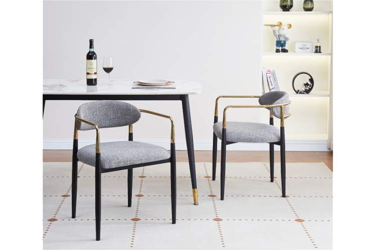 Стул на металлокаркасе Lord gray / black / gold-6