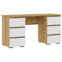Компьютерный стол Элла ПС 02 белый / дуб крафт золото