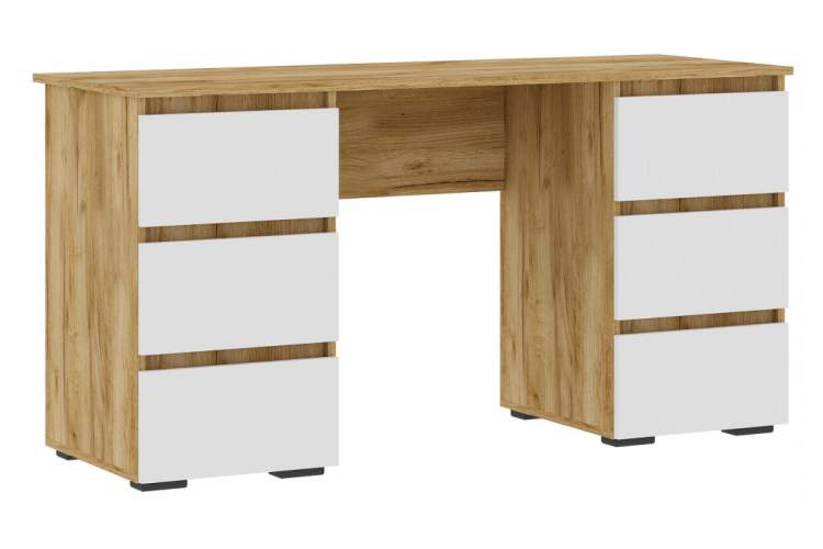 Компьютерный стол Элла ПС 02 белый / дуб крафт золото