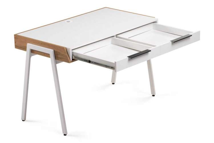 Компьютерный стол Рокс 116х65х77 белый / дуб вотан / белый-3