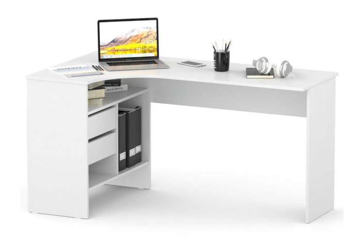 Компьютерный стол СПм-25 левый белый-3