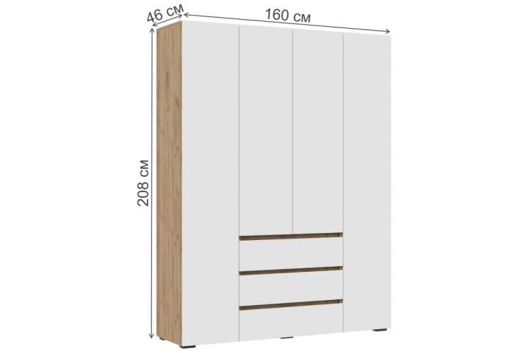 Шкаф Элла ШК 05 белый / дуб крафт золото-1