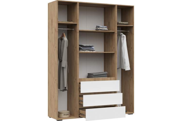 Шкаф Элла ШК 05 белый / дуб крафт золото-2