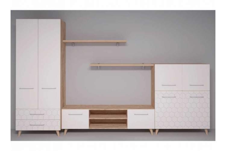 Шкаф Мариус М-01 дуб баррик / белый матовый-9