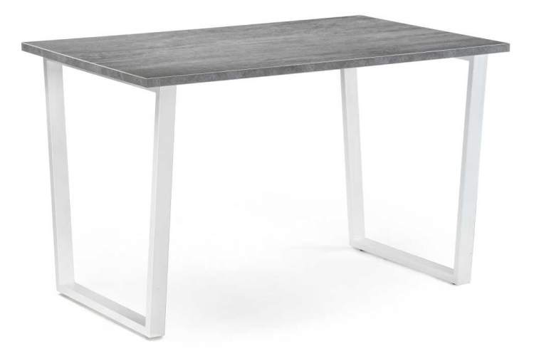 Стол деревянный Лота Лофт 140 25 мм бетон / белый матовый