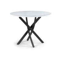 Стол стеклянный Лауриц черный / белый