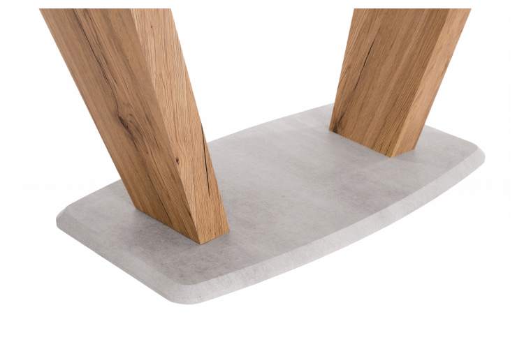 Стол стеклянный на тумбе Петир 160 белый / дуб монтана-5