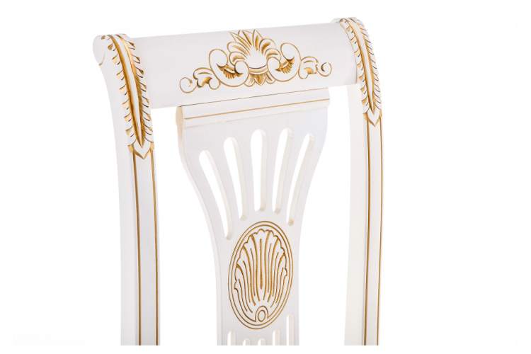 Стул деревянный Roy W/З молочный с патиной-7