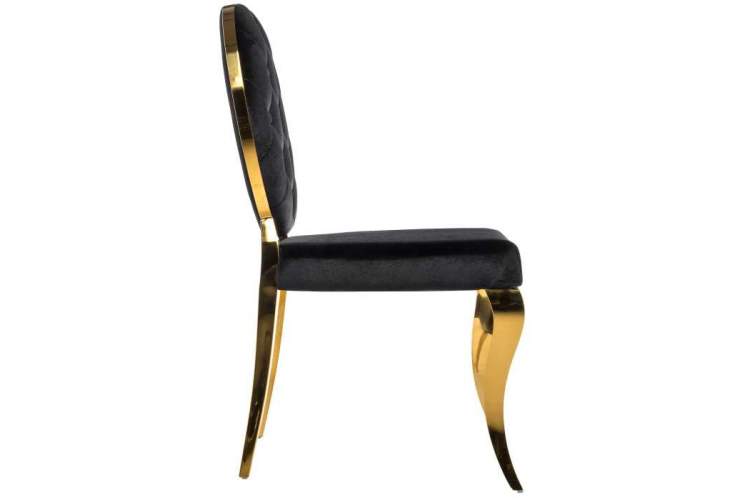 Стул на металлокаркасе Odda черный / золотой-1