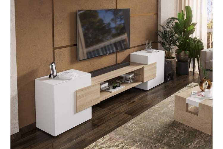 ТВ-тумба Лисмор белый / сонома