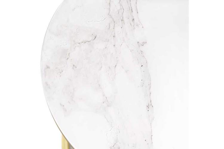 Журнальный стол Плумерия белый мрамор / золото-3