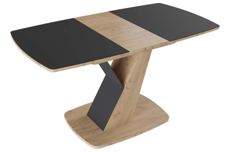 Стол деревянный Гарда Тип 1 дуб крафт золотой / стекло матовое чёрный графит-2