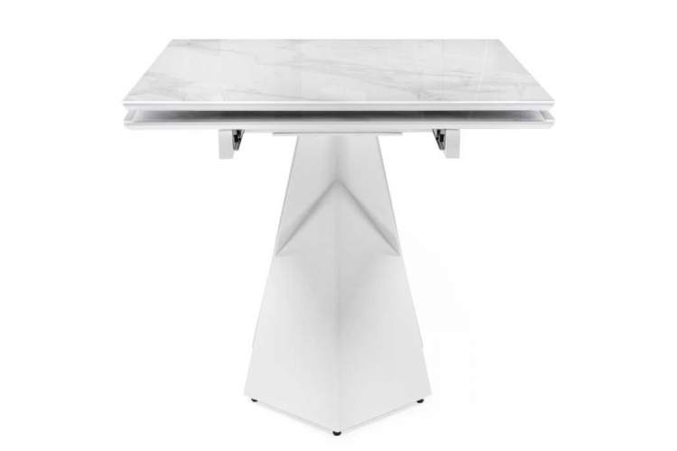 Стол стеклянный Хасселвуд 160(220)х90х77 белый мрамор / белый-3