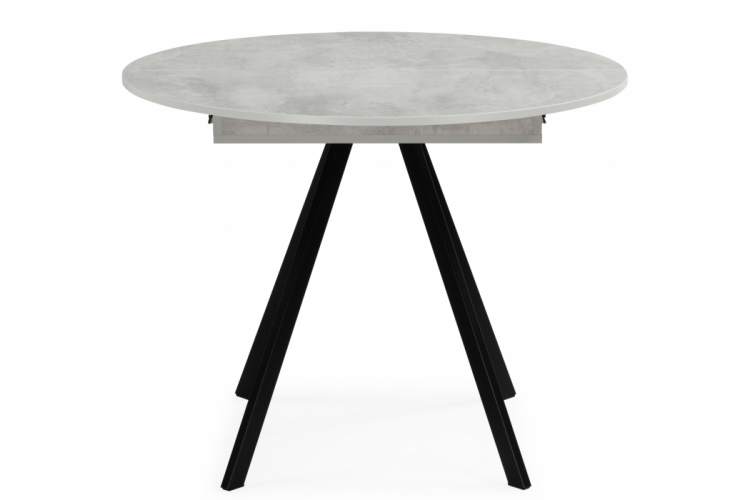 Стол деревянный Карпер 90(120) бетон метрополитан / черный матовый-5