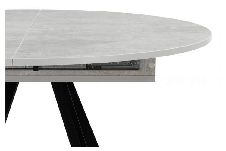 Стол деревянный Карпер 90(120) бетон метрополитан / черный матовый-7