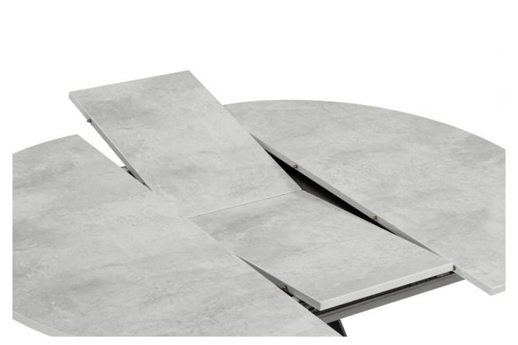 Стол деревянный Карпер 90(120) бетон метрополитан / черный матовый-8