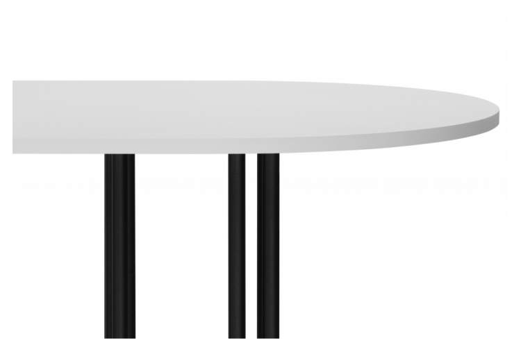 Стол деревянный Хьюго О 160 х 90 белая шагрень пленка / черные ноги-10