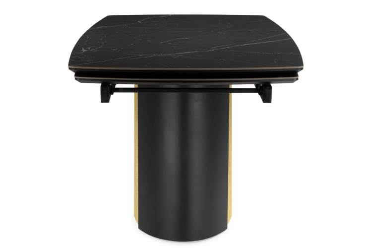 Керамический стол Бовер 180(220)x90 черный мрамор / черный / дуб натуральный-2