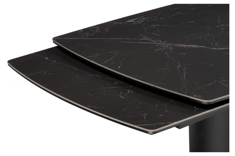 Керамический стол Бовер 180(220)x90 черный мрамор / черный / дуб натуральный-6