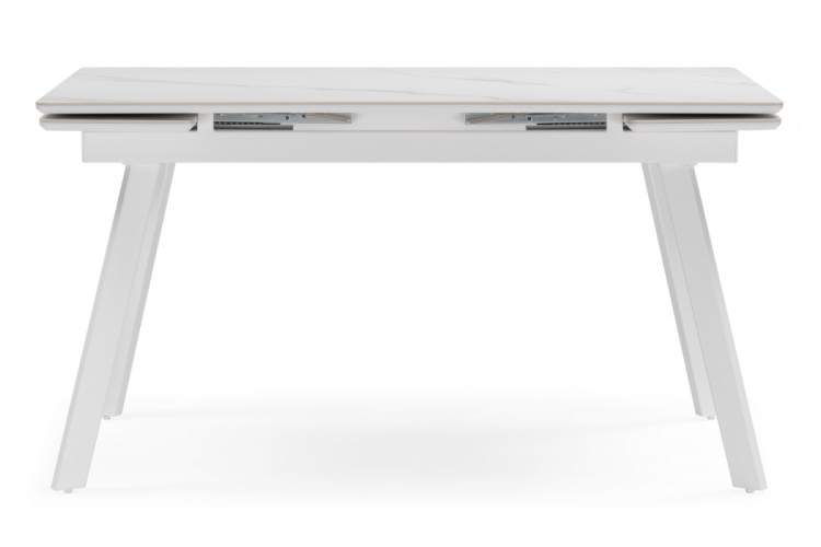 Керамический стол Норман 140 (200) х 80 белый мрамор alpin white / snow white / белый-10