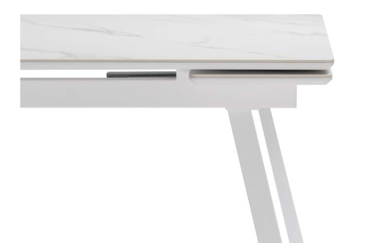 Керамический стол Норман 140 (200) х 80 белый мрамор alpin white / snow white / белый-12
