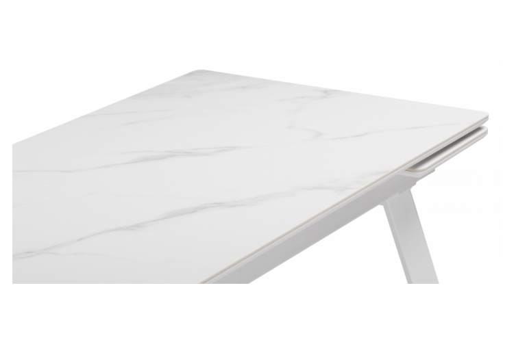 Керамический стол Норман 140 (200) х 80 белый мрамор alpin white / snow white / белый-14