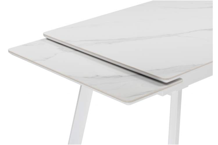 Керамический стол Норман 140 (200) х 80 белый мрамор alpin white / snow white / белый-15