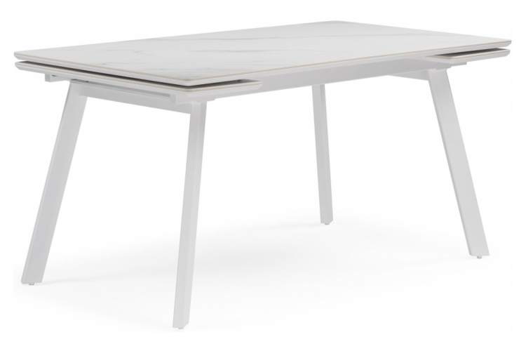 Керамический стол Норман 140 (200) х 80 белый мрамор alpin white / snow white / белый