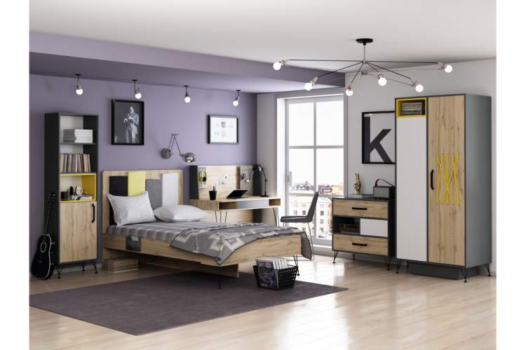 Компьютерный стол Нобира антрацит / дуб ирландский-1