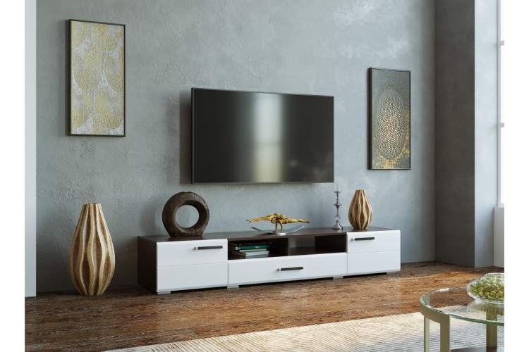 ТВ-тумба Иоги 2.0 венге / белый глянец-1