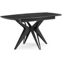 Керамический стол Риполь 160(205)х89 черный мрамор shakespeare black / черный