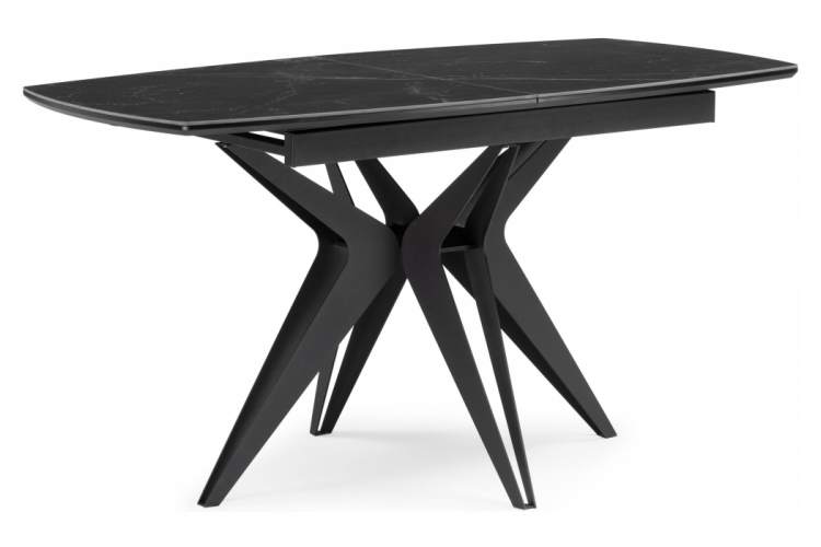 Керамический стол Риполь 160(205)х89 черный мрамор shakespeare black / черный