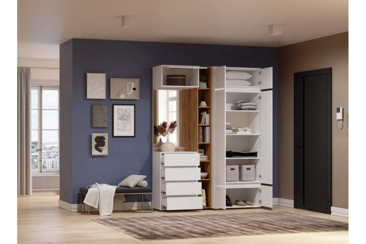 Прихожая Роут белый комплектация 4-1