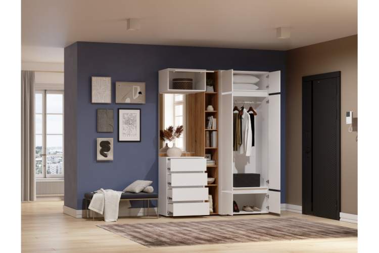 Прихожая Роут белый комплектация 4-2