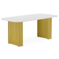 Стол деревянный Бавария B 200 х 90 белая пленка шагрень / золото