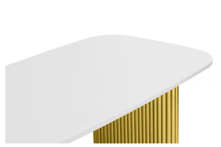 Стол деревянный Бавария B 200 х 90 белая пленка шагрень / золото-3