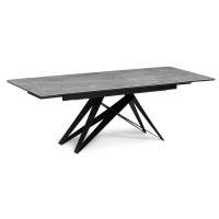 Керамический стол Блэкберн 160(220)х89 серый мрамор larka grey / черный