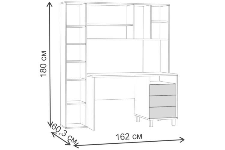 Компьютерный стол Комфорт 12.95 N дуб сонома / темно-серый-1