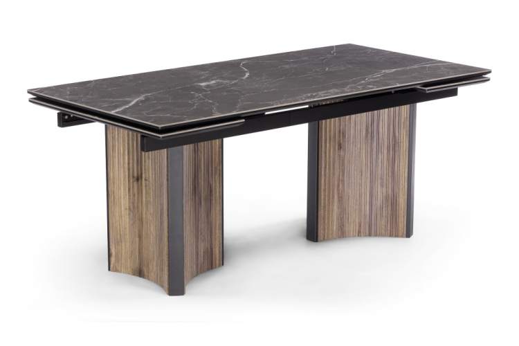 Керамический стол Саливан 180x90 nero marquina / дуб бомонд лофт