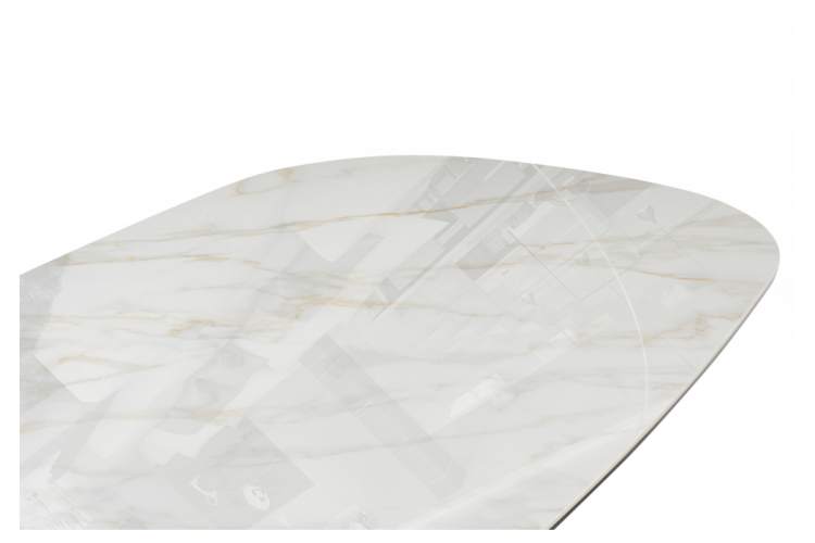 Керамический стол Танго 200х200х90 белый мрамор carla larkin / хром-10