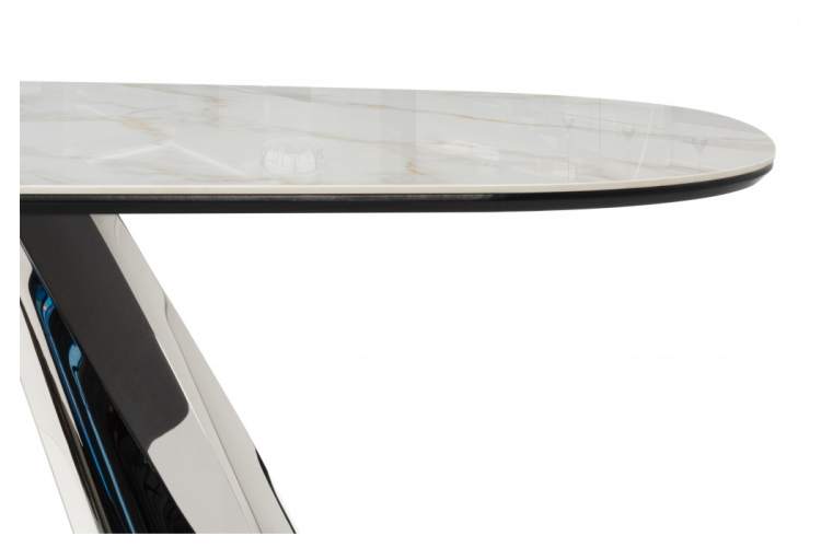 Керамический стол Танго 200х200х90 белый мрамор carla larkin / хром-11