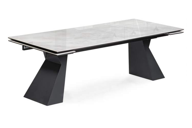 Керамический стол Денхольм 240(290)х100х75 rystal onyx bianco / черный