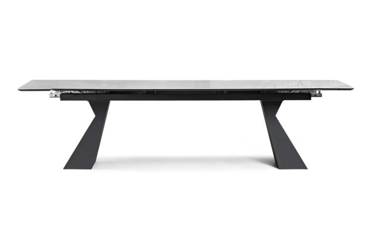 Керамический стол Денхольм 240(290)х100х75 rystal onyx bianco / черный-3