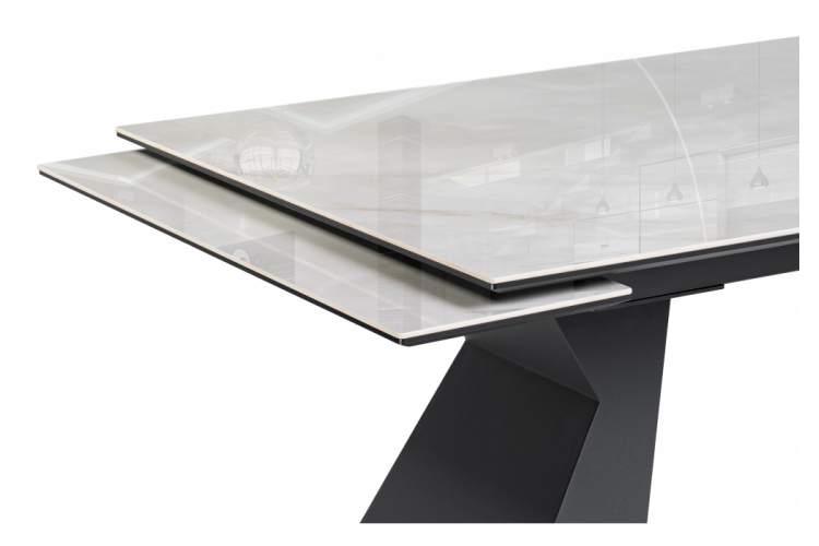 Керамический стол Денхольм 240(290)х100х75 rystal onyx bianco / черный-5