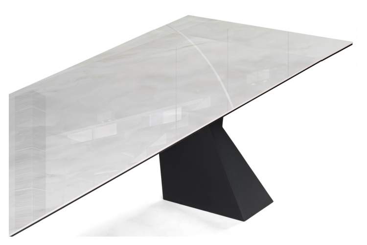 Керамический стол Денхольм 240(290)х100х75 rystal onyx bianco / черный-7