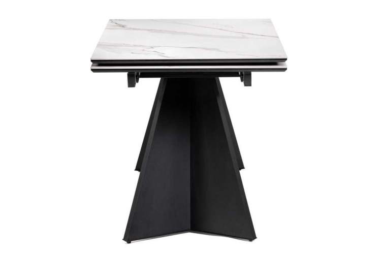 Керамический стол Ливи 140(200)х80х78 белый мрамор / черный-2