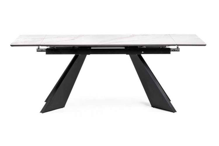 Керамический стол Ливи 140(200)х80х78 белый мрамор / черный-4