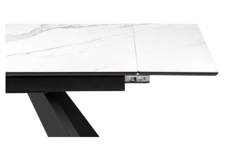 Керамический стол Ливи 140(200)х80х78 белый мрамор / черный-7