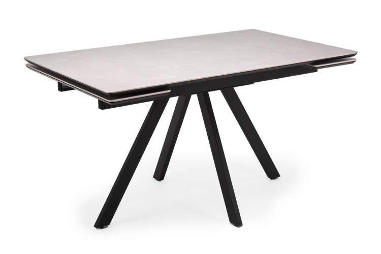 Керамический стол Вилли 140(200)х80 carmen light grey / черный