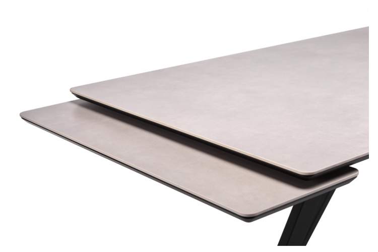 Керамический стол Вилли 140(200)х80 carmen light grey / черный-6